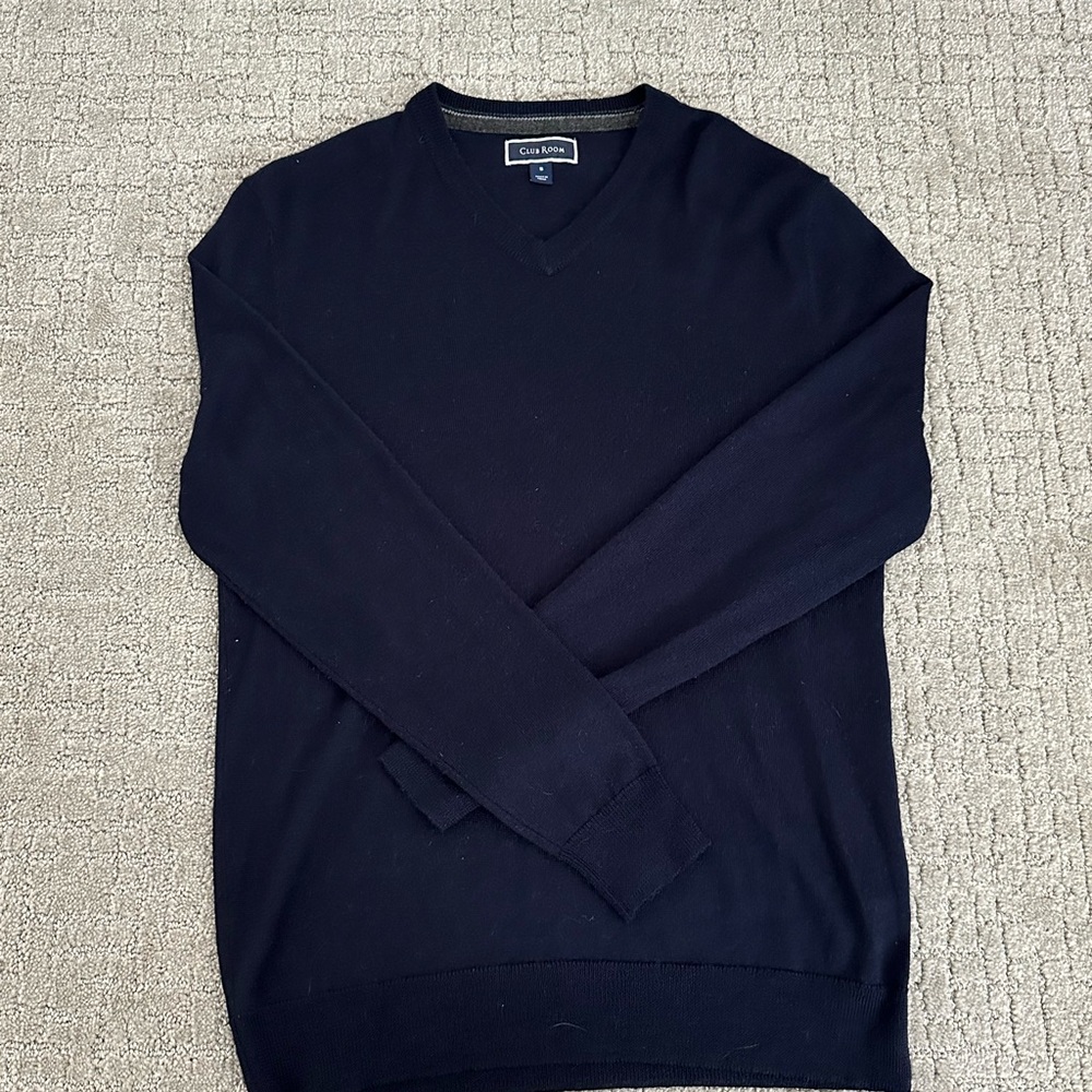 Club Room Black V-Neck Sweater Timeless Knitwear